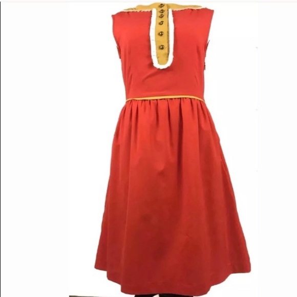 Dear creatures small dress Orange Pockets - Picture 2 of 8